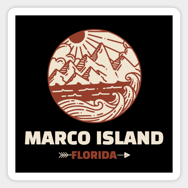 Retro Marco Island Magnet by Insert Place Here